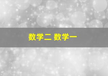 数学二 数学一